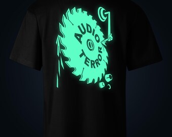 Audio Terror glow in the dark oversize t-shirt backprint