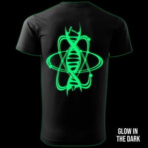 Atomic DNA glow in the dark t-shirt back print