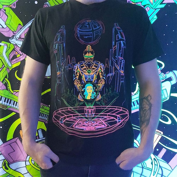 CYBER ROMANCE UV Reactive Tshirt / Cyberpunk / Glowing Tshirt Etsy