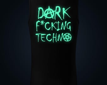 Dark Techno glow in the dark men tanktop back print