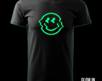 Glitched glow in the dark t-shirt
