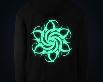 Flow glow in the dark hoodie back print