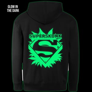 Superskunk glow in the dark hoodie back print
