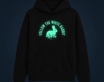 Folge The White Rabbit glow in the dark Kapuzenpullover