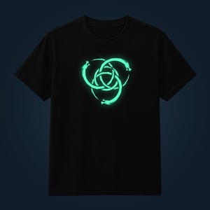 Ouroboros T-shirt, självlysande ockult ormgrafik