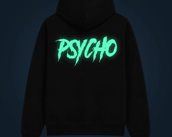 Moletom Psycho com estampa que brilha no escuro nas costas