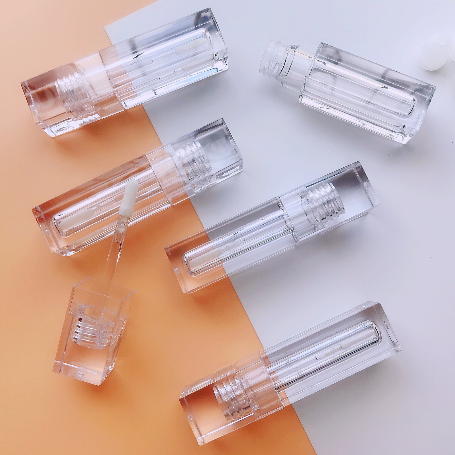 Full Clear Square Lip Gloss Tubes Exquisite Lip Glaze Tubes Etsy