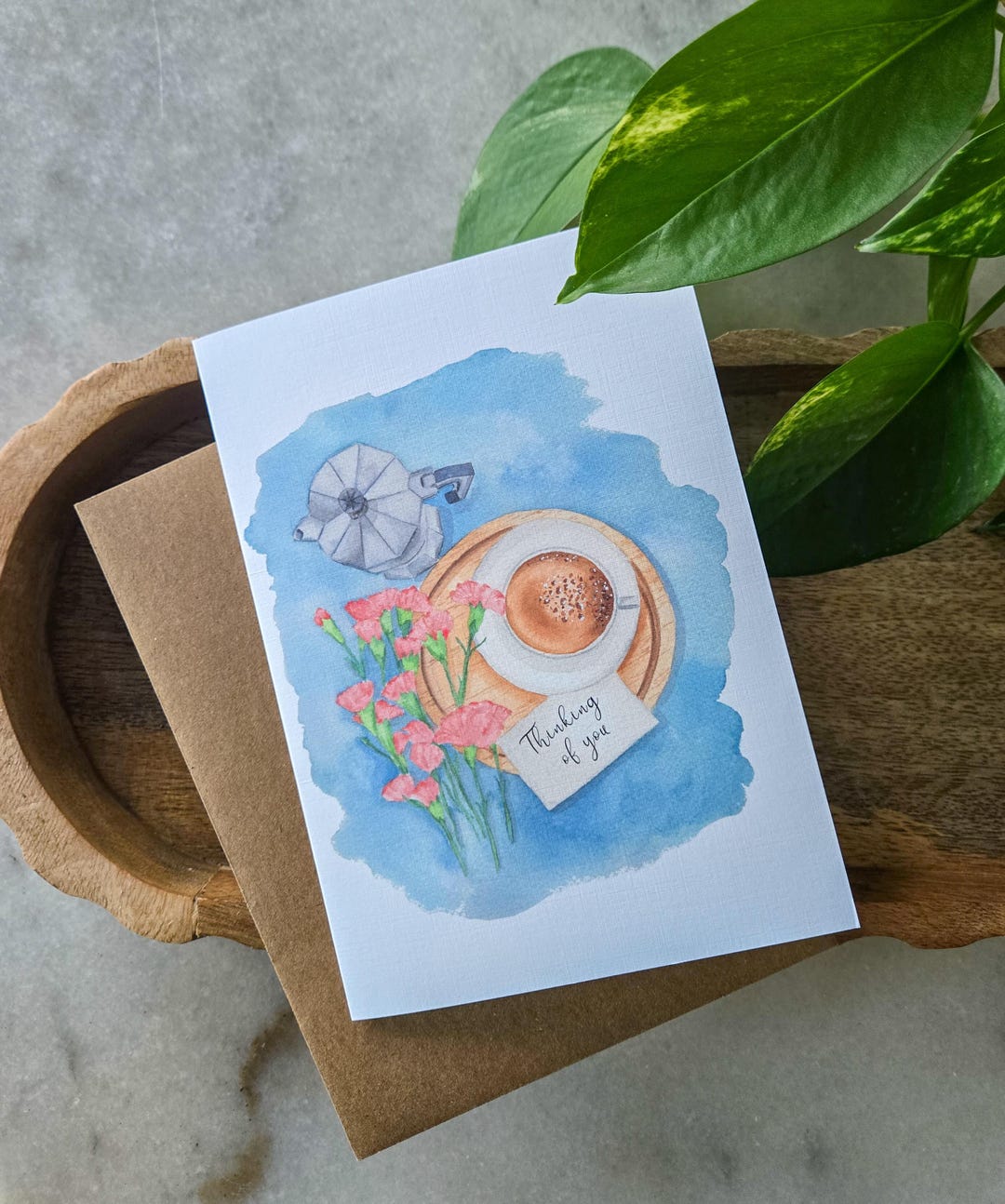 Thinking of You Card, Watercolor - Etsy
