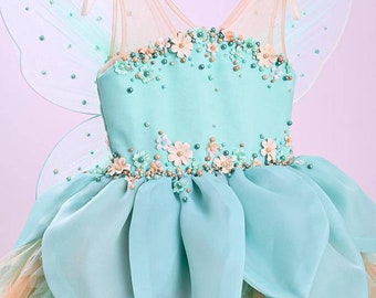 Fairy Tutu Dress - Butterfly Tutu Dress, girls birthday outfit, fairy costume -Tutu Dress wings, 3D flower girl dress