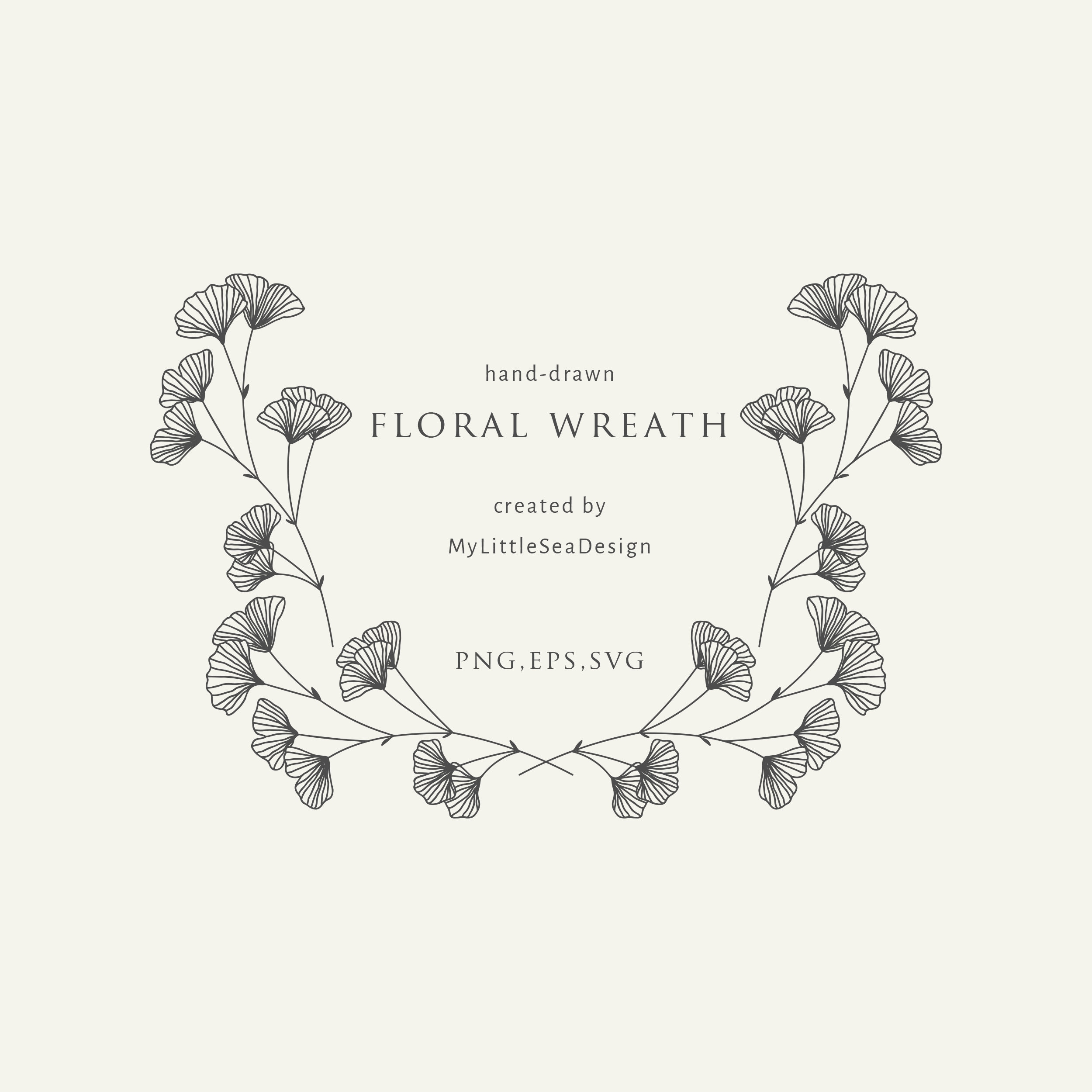 Download Ginkgo Biloba Floral Wreath Svg Laurel Wreath Svg Flower Etsy