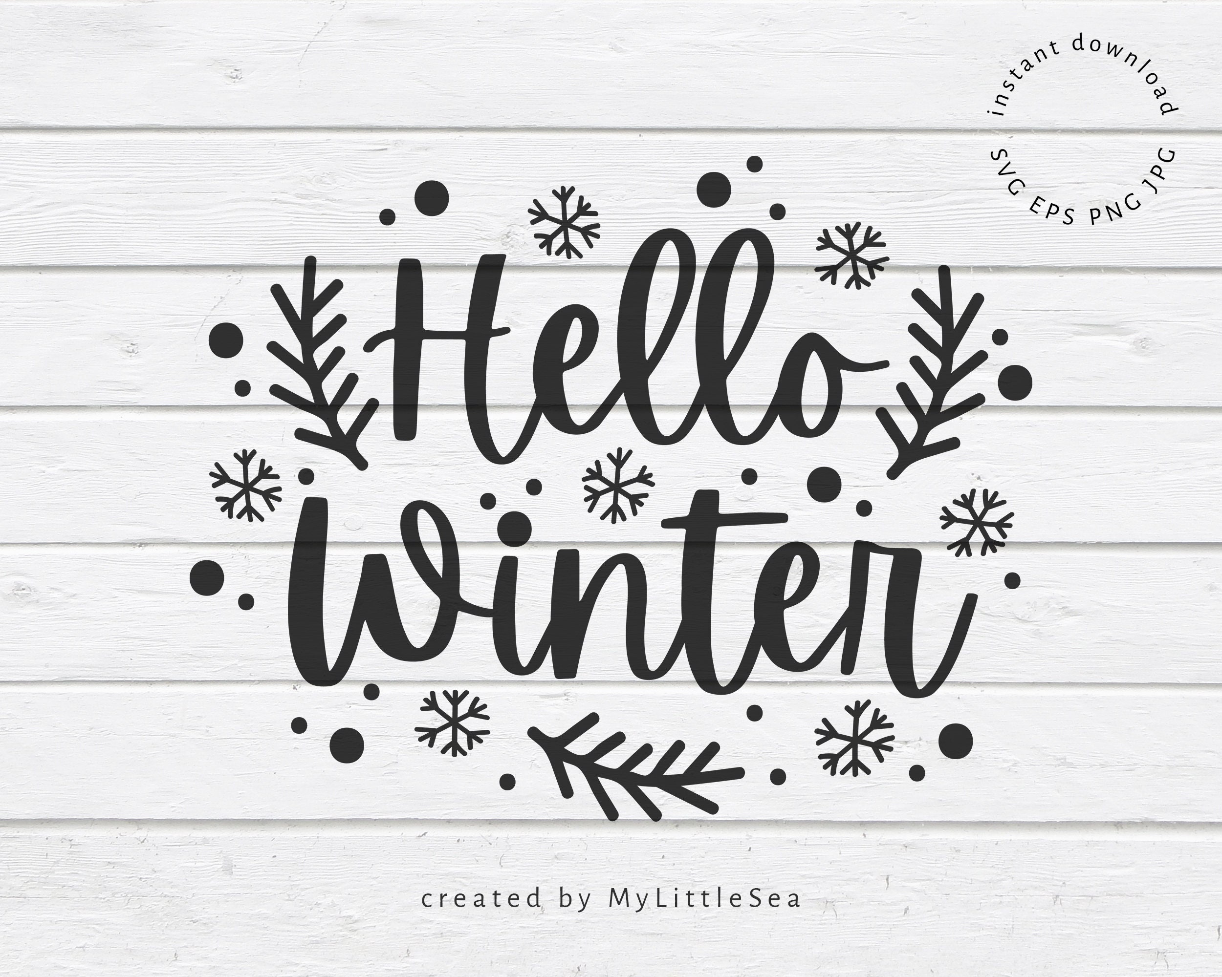 Download Hello Winter Svg Merry Christmas Svg Holiday Svg Files for | Etsy