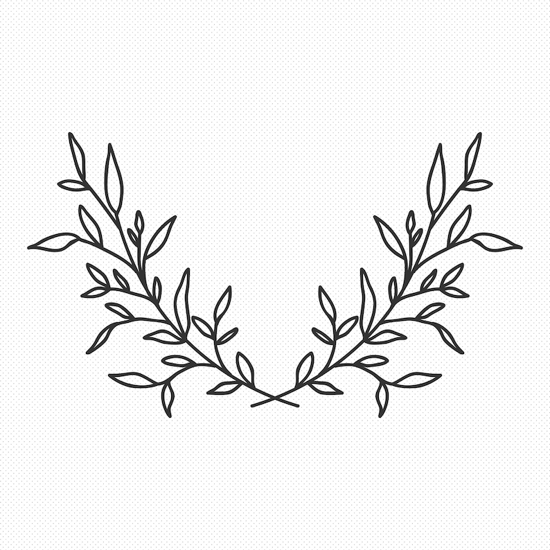 Laurel Wreath Svg Floral Wreath Svg Flower Svg Vector | Etsy