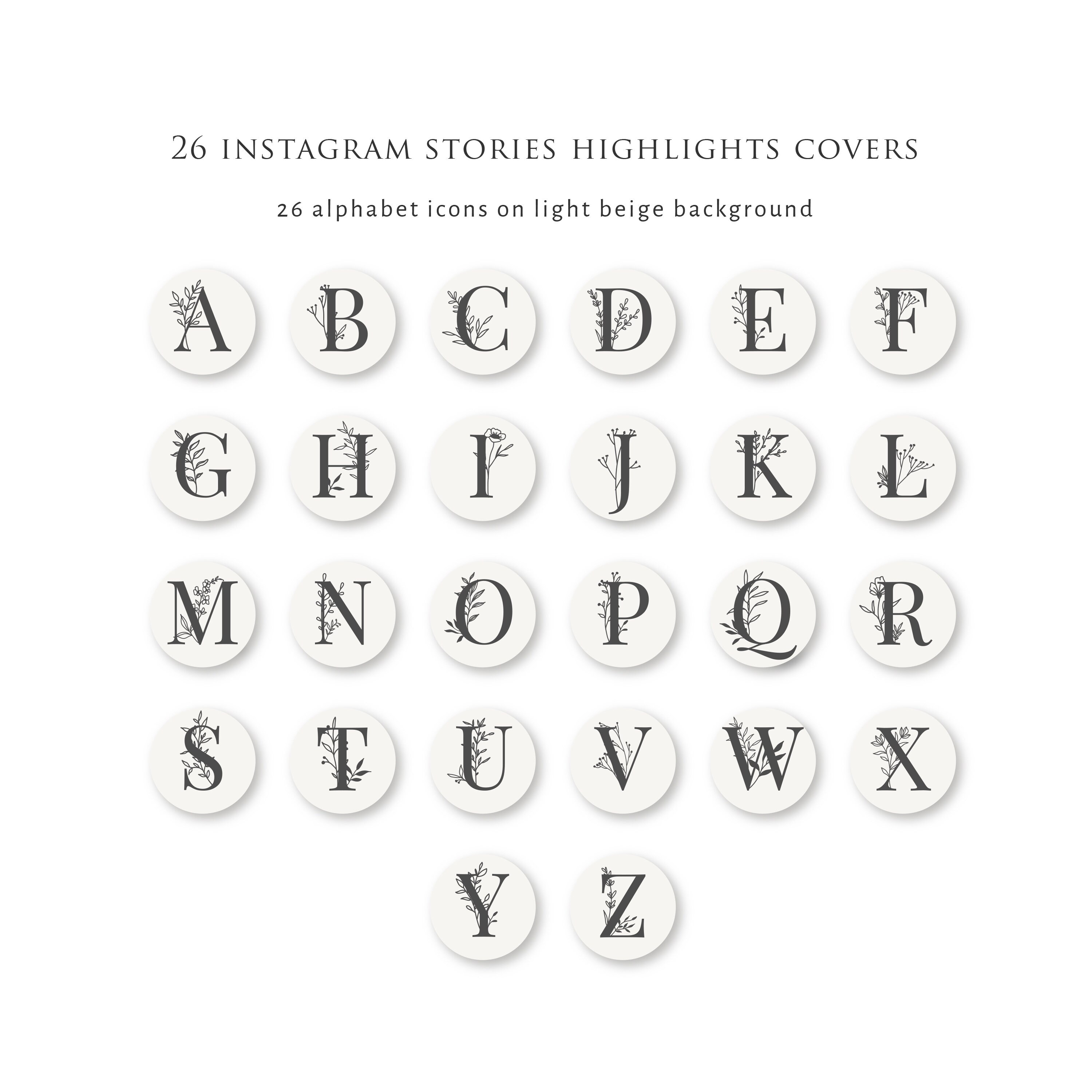 Alphabet Instagram Geschichten Highlight Cover Leicht Beige Etsy