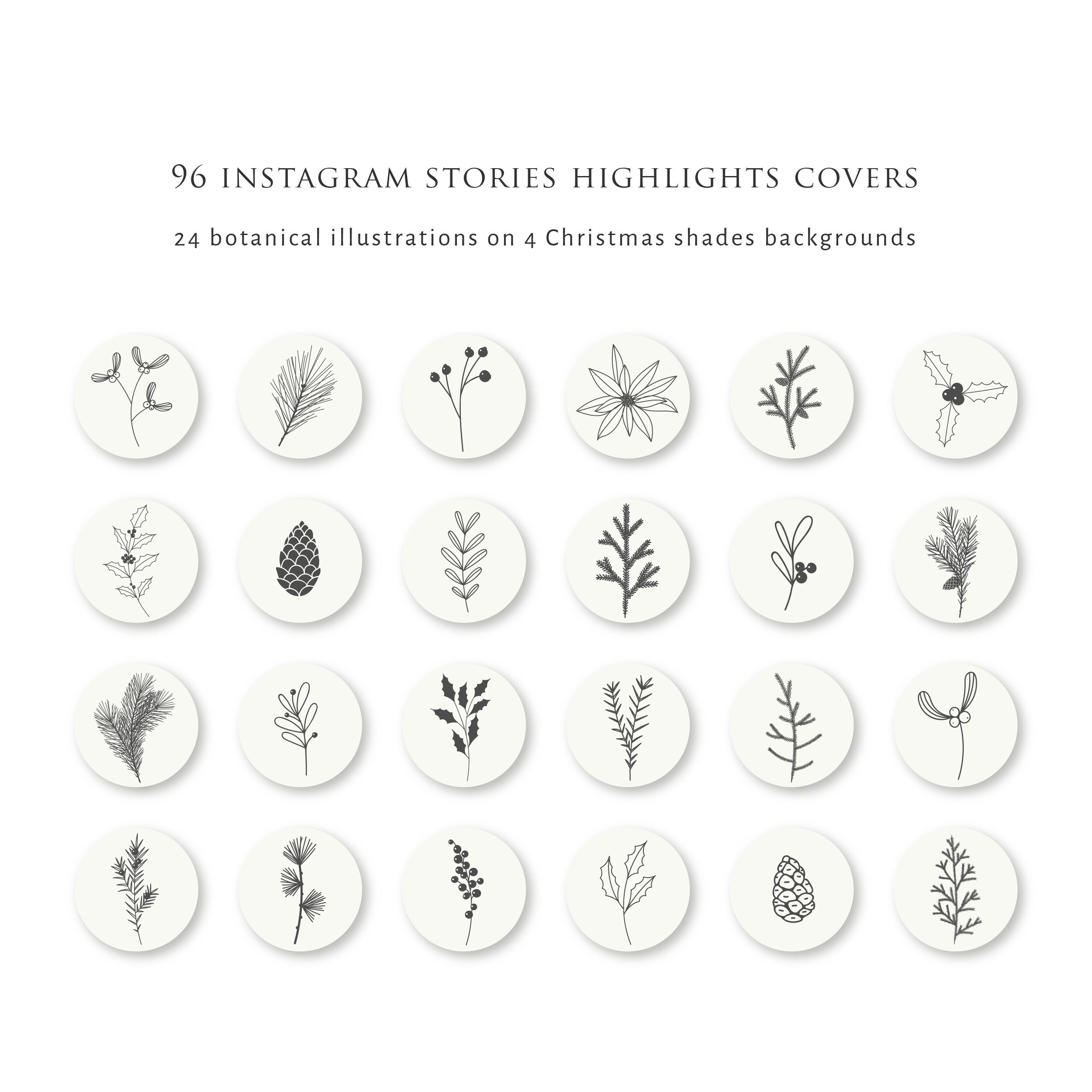 Floral Instagram Stories Highlight Icons Christmas Instagram Etsy