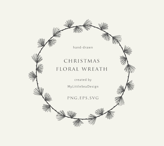 Download Floral Wreath Svg Christmas Laurel Winter Botanical Etsy