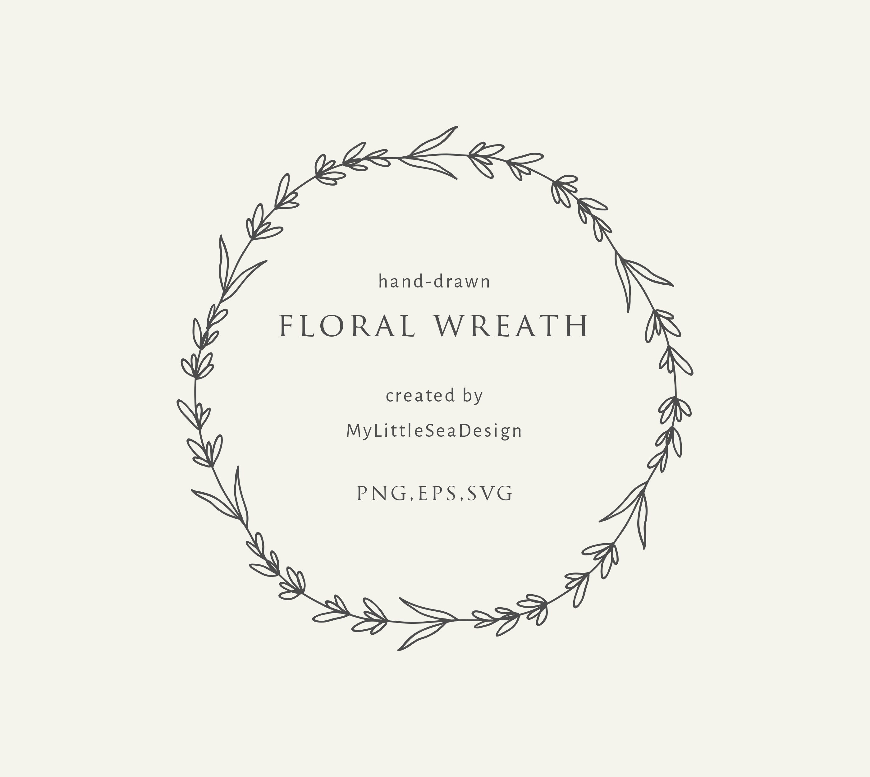 Floral Wreath Svg Vector Files Laurel Wreath Svg Flower Etsy