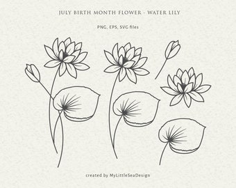 Water Lily Tattoo Etsy