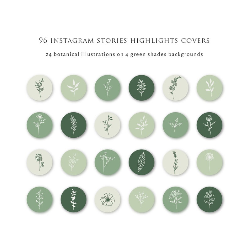 Instagram stories highlight icons Botanical Instagram Etsy