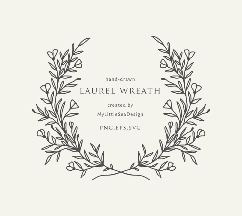 Download Laurel Wreath Svg Floral Wreath Svg Vector Files Flower | Etsy