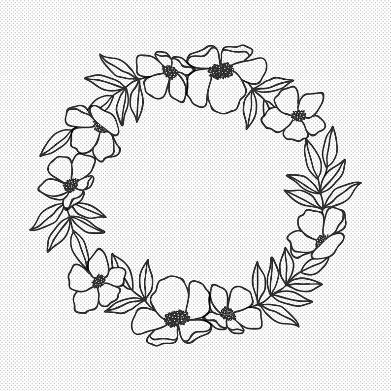 Free Free 319 Silhouette Flower Wreath Svg SVG PNG EPS DXF File