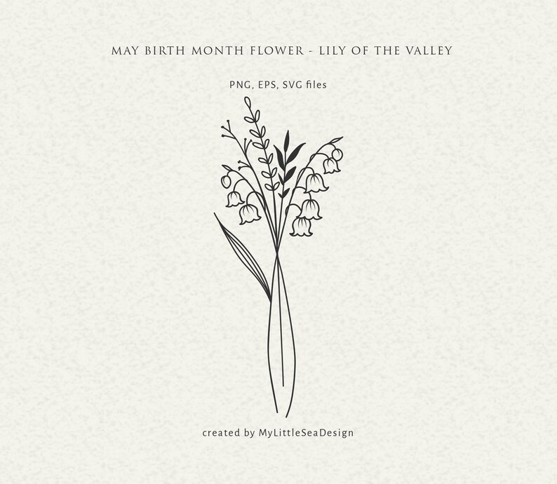 May Birth Flower Svg Birth Month Flower Svg Floral Bouquet Etsy
