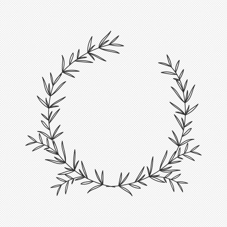 Christmas Floral Wreath SVG Winter Botanical Laurel Wreath | Etsy