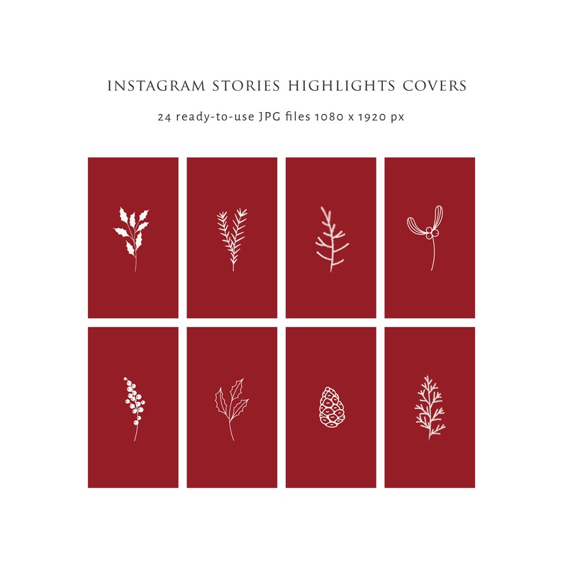 Floral Instagram Stories Highlight Icons Christmas Instagram Etsy