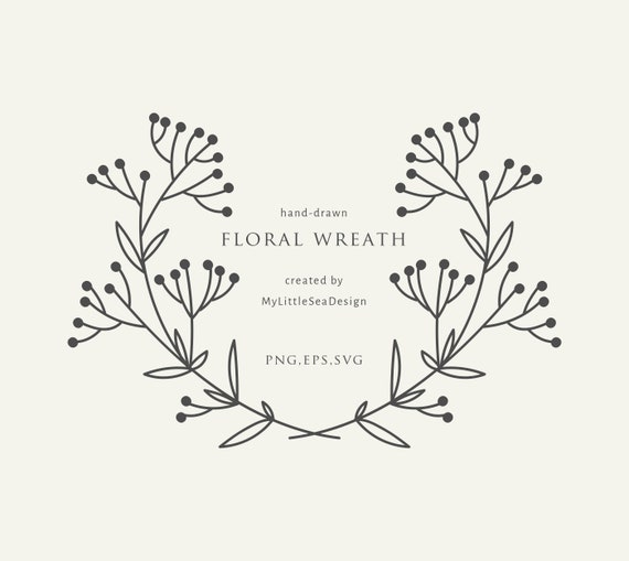 Download Floral Wreath Svg Laurel Wreath Svg Flower Clipart Etsy