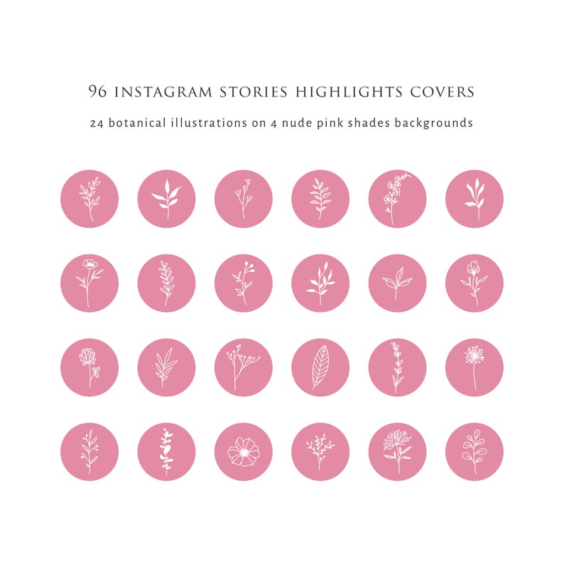 Floral Instagram Stories Highlight Icons Feminine Instagram Etsy
