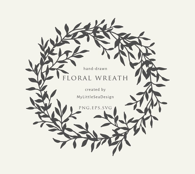 Download Floral Laurel Wreath Svg Files Flower Border Svg Circle | Etsy