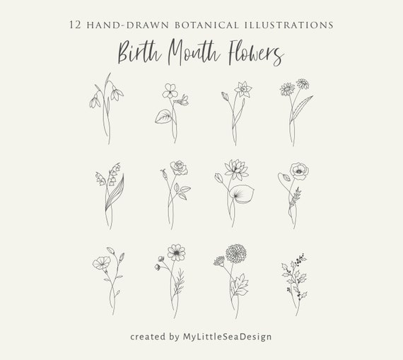 Download Birth Month Flowers Svg Clipart Floral Svg Bundle Etsy