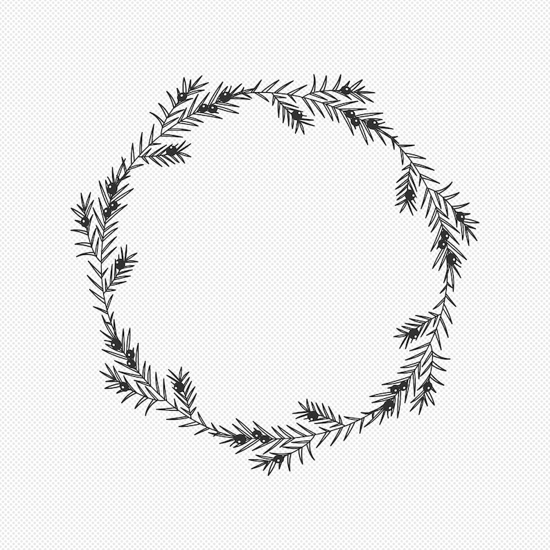 Download Christmas Floral Wreath SVG Winter Botanical Laurel Wreath ...