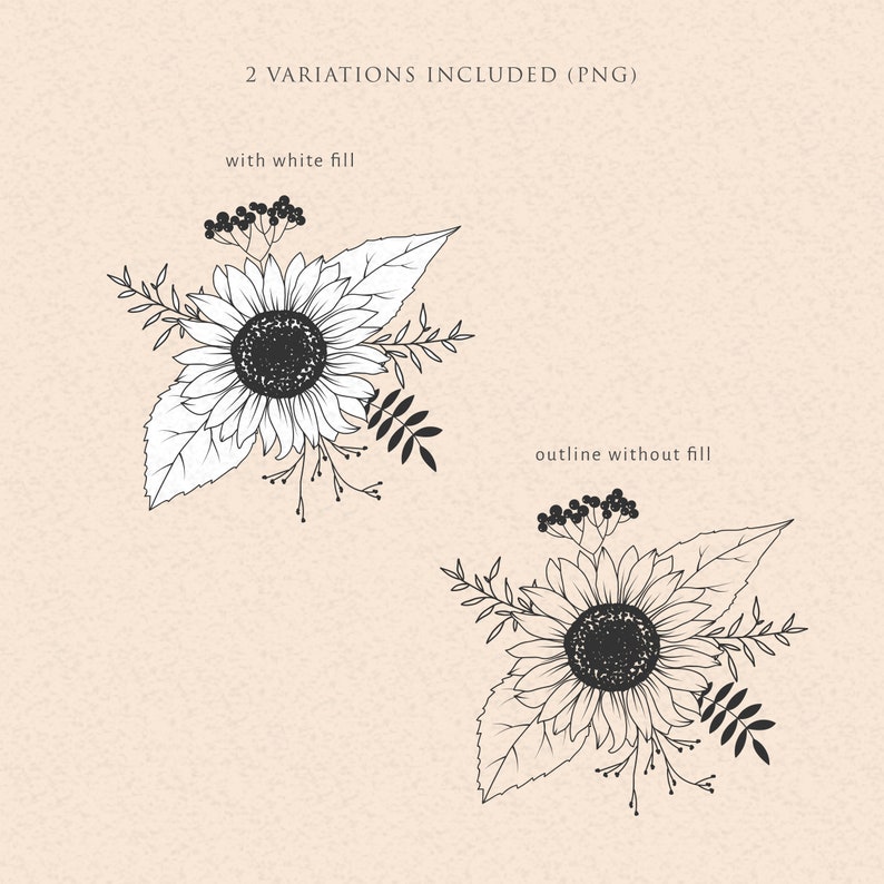 Sunflower Svg Png Bouquet Sunflower Wedding Clipart Fall Etsy