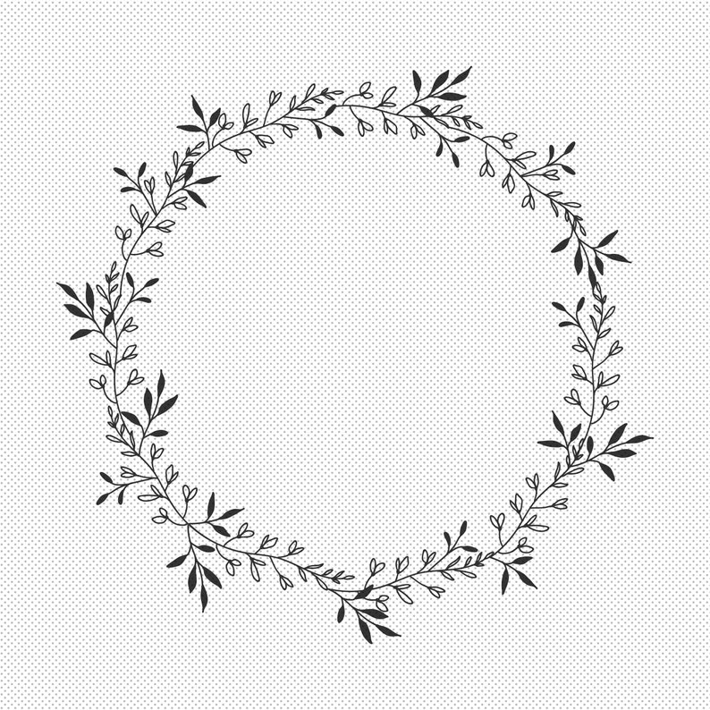 Floral Wreath Svg Laurel Wreath Svg Botanical Circle Frame | Etsy