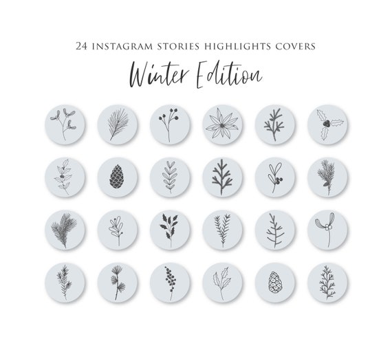 Winter Instagram Highlights Covers Floral Instagram Stories | Etsy