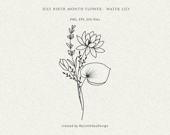 Water Lily Tattoo Etsy