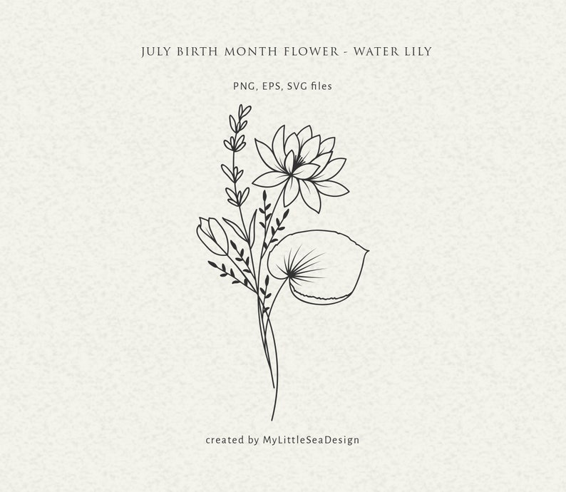 July birth flower drawing image to u