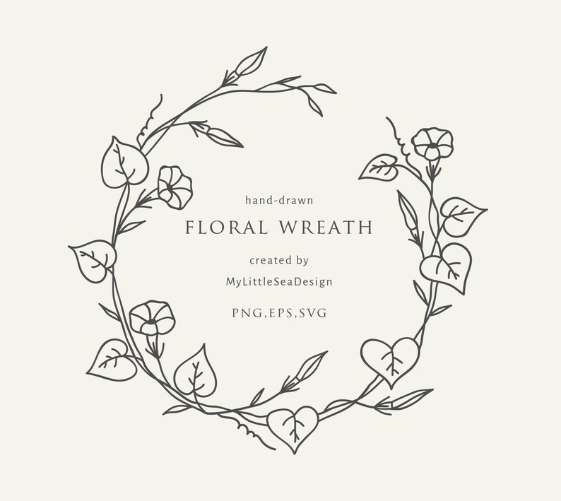 Download Floral Laurel Wreath Svg Files Flower Border Svg Circle | Etsy