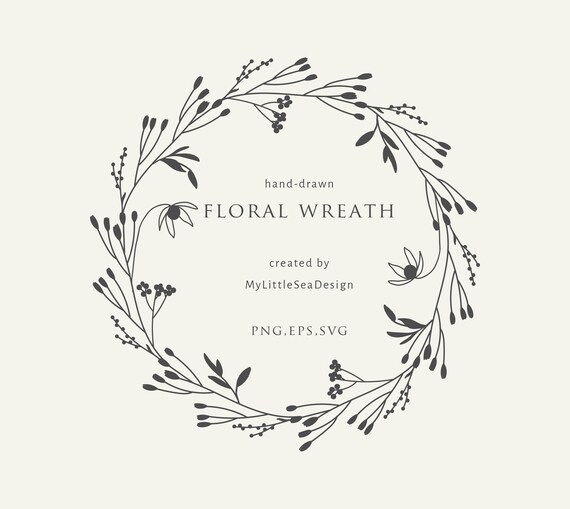 Download Floral Laurel Wreath Svg Files Flower Border Svg Circle Etsy