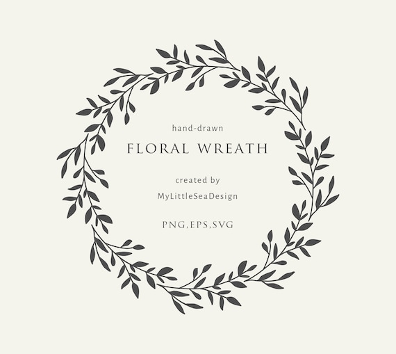 Download Floral Laurel Wreath Svg Files Flower Border Svg Circle Etsy