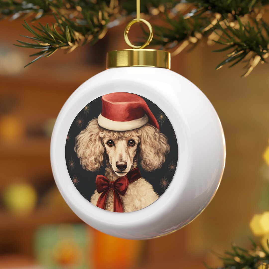 Poodle Christmas Ornament Elegant Holiday Pooch Decor Etsy