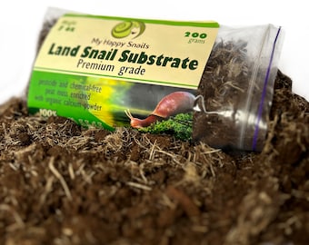 Torba per lumache 200 grammi, substrato per lumache di terra con calcio organico per terrario, vivaio, snailarium / spedizione gratuita in tutto il mondo