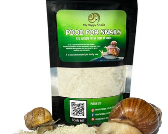 Alimento para caracoles terrestres con vitaminas y minerales de calcio / Alimentación de caracoles de jardín / Envío gratuito