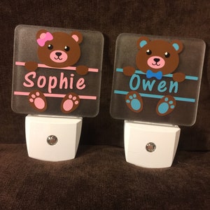 Girl or Boy Teddy Bear Nightlight (Personalized)