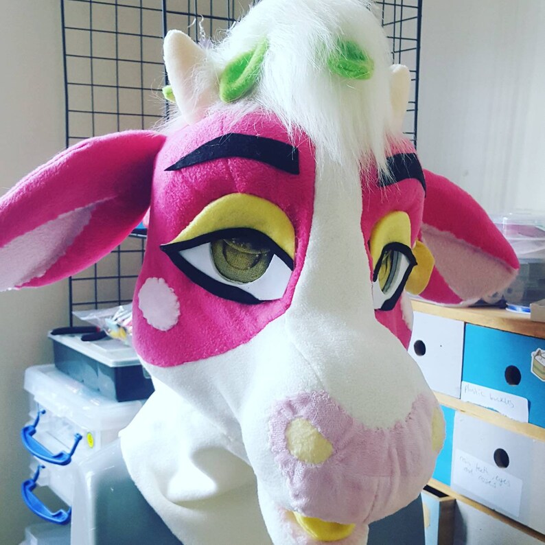 Strawberry cow fursuit head Etsy