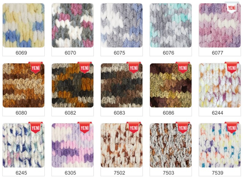 Alize Puffy Color Baby Blanket Yarn Velvet Yarn Easy Etsy