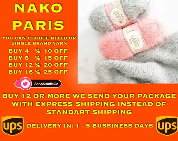 Cardigan Yarn Hat Yarn Eyelash Yarn NAKO Paris Yarn Pullover Yarn Winter Yarn 18 Skeins Shawl Yarn Clothes Yarn Acrylic Yarn