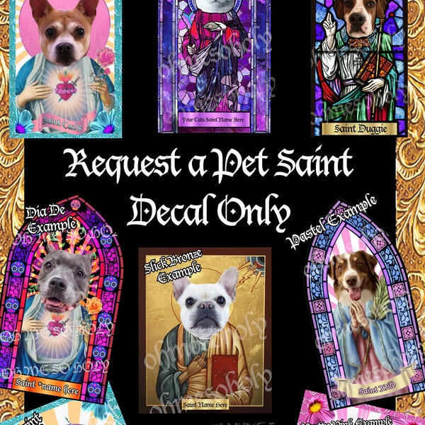 Pet Saint Sticker Only | Pet Prayer Candle Decals | Dog Saint Candle Decals | Custom Cat Saint Prayer Candle Decal Only