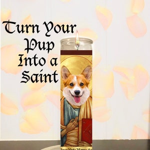 Custom Pet Prayer Candles | Your Dog as a Saint | Custom Saint Candle | Pet Honoring Candle | Pet Memorial Candle | Dog Lover Gifts