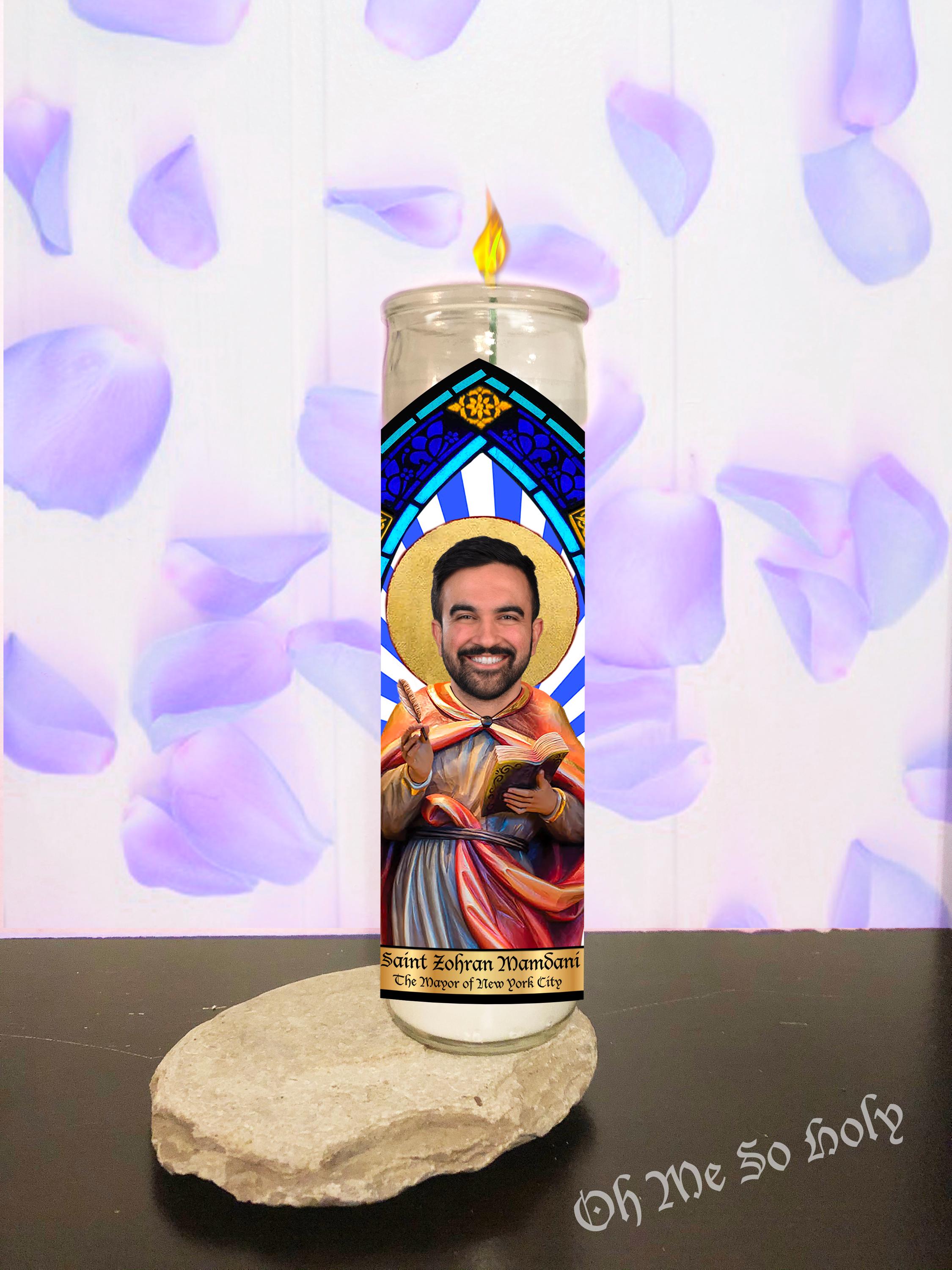 レア 70mm シンセティックオパール ガネーシャ 御祈祷済み Saint Zohran Mamdani Prayer Candle | New York City Mayor Fan Art